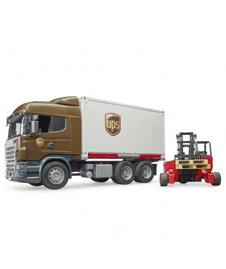 UPS container truck with forklift Scania R-Series 03581 Bruder Bruder - 1