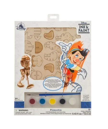 Set Ink & Paint Pinocchio 3D modellino in legno Disney Store Disney Store - 1