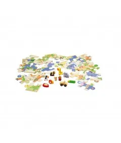 Puzzle Safari z drewnianymi miniaturami 82625 Sevi Trudi Trudi by Sevi - 2