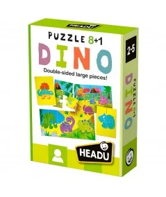 8+1 doppelseitiges Puzzlespiel Dinosaurier IT22243 Headu Headu - 1