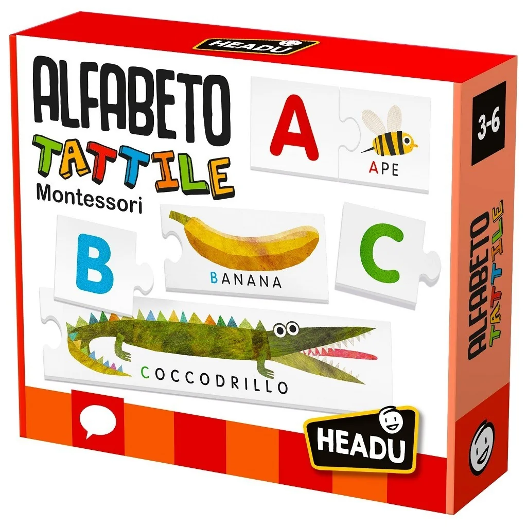 Gioco educativo Montessori Alfabeto Tattile IT20164 Headu Headu - 1