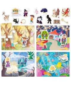Gioco mini puzzle Inventa Storie e Favole IT22236 Headu Headu - 2