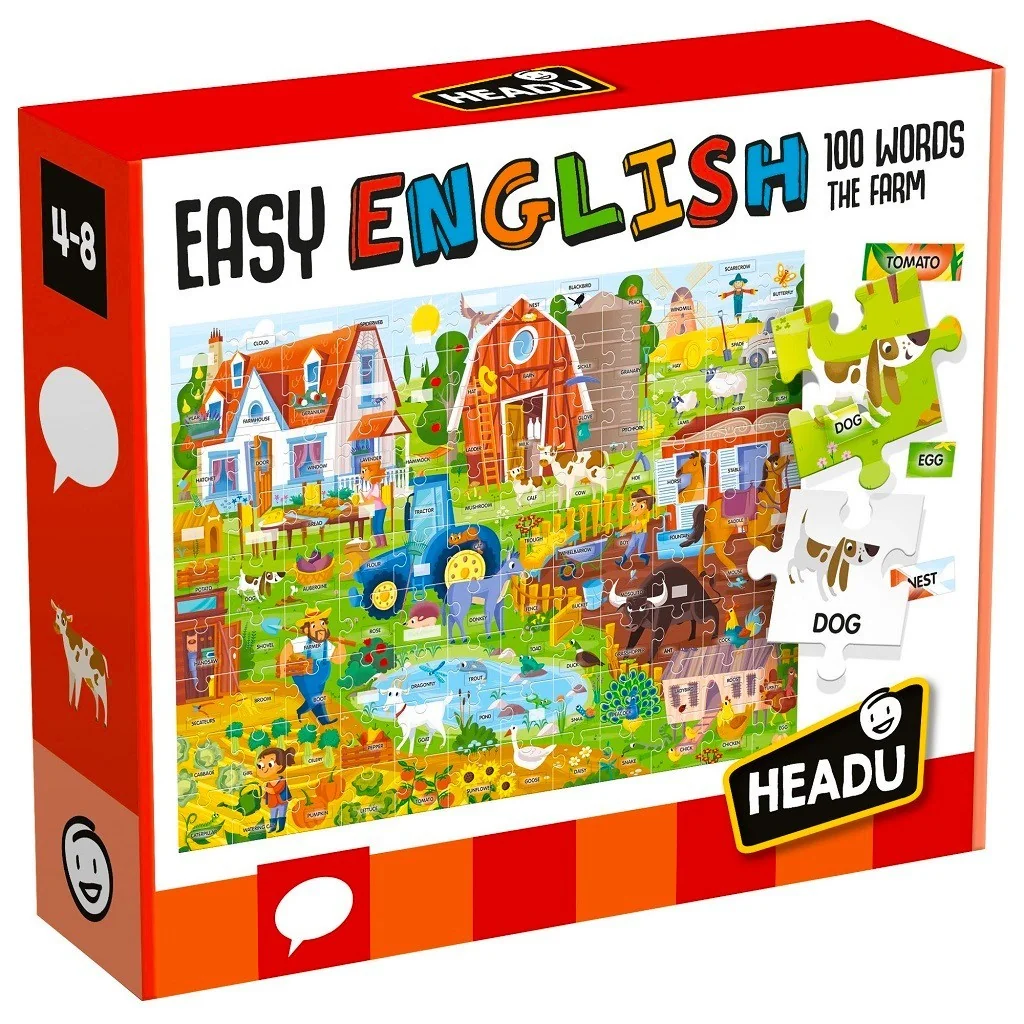 Jeu de puzzle de ferme en anglais facile IT20997 Headu Headu - 1