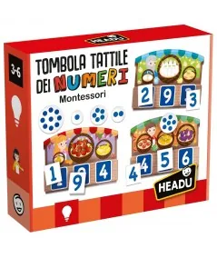 Juego educativo Montessori Bingo de números táctiles IT20249 Headu Headu - 1