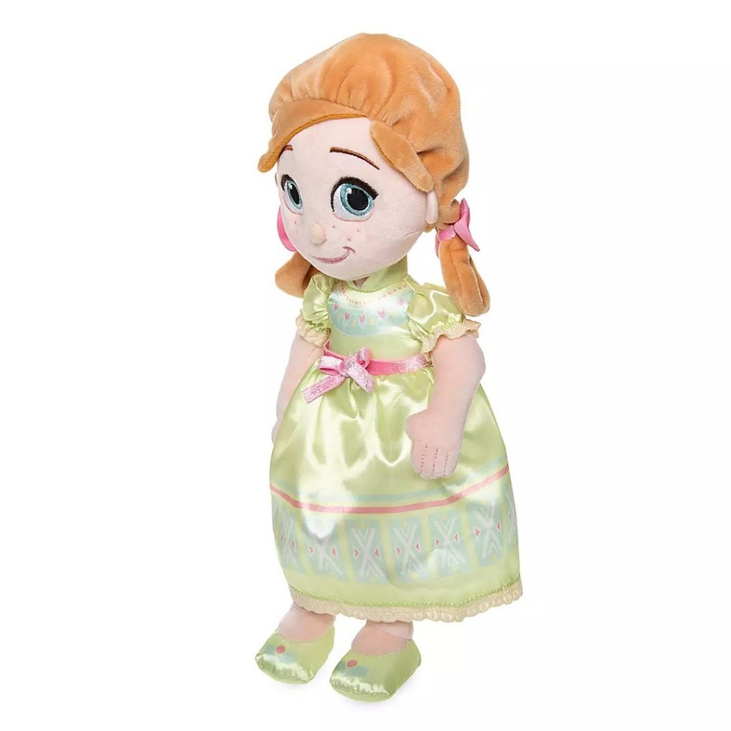 Disney Store Plush Anna Doll 12" Stuffed Toy Frozen Toddler Baby Green Dress 