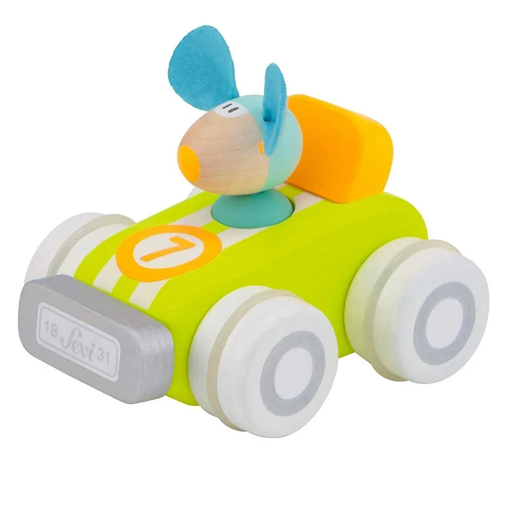 Voiture de course gratuite avec souris en bois 83039 Sevi Trudi Trudi by Sevi - 1