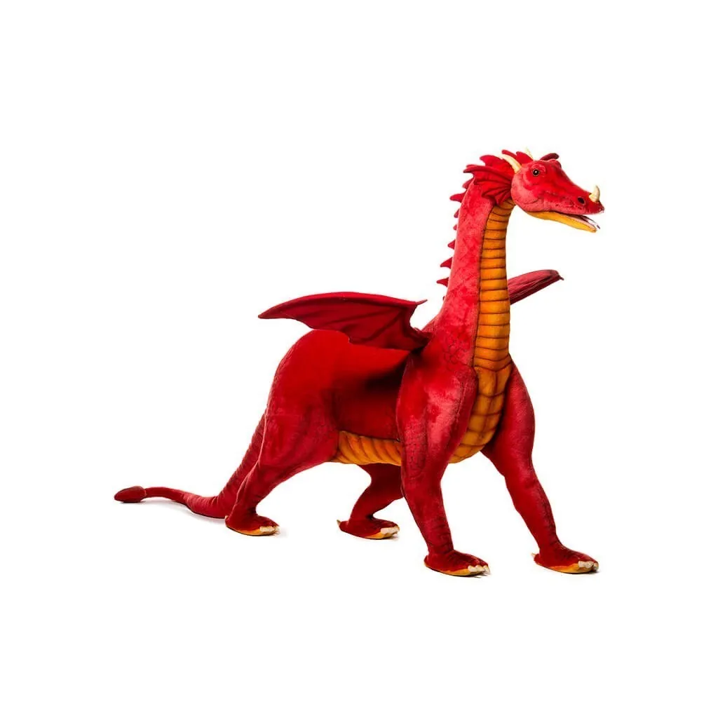 Peluche drago rosso gigante dimensioni reali 5964 Hansa Hansa - 1