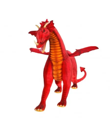 Peluche dragon rouge géant taille réelle 5964 Hansa Hansa - 3