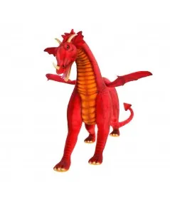 Peluche dragon rouge géant taille réelle 5964 Hansa Hansa - 3
