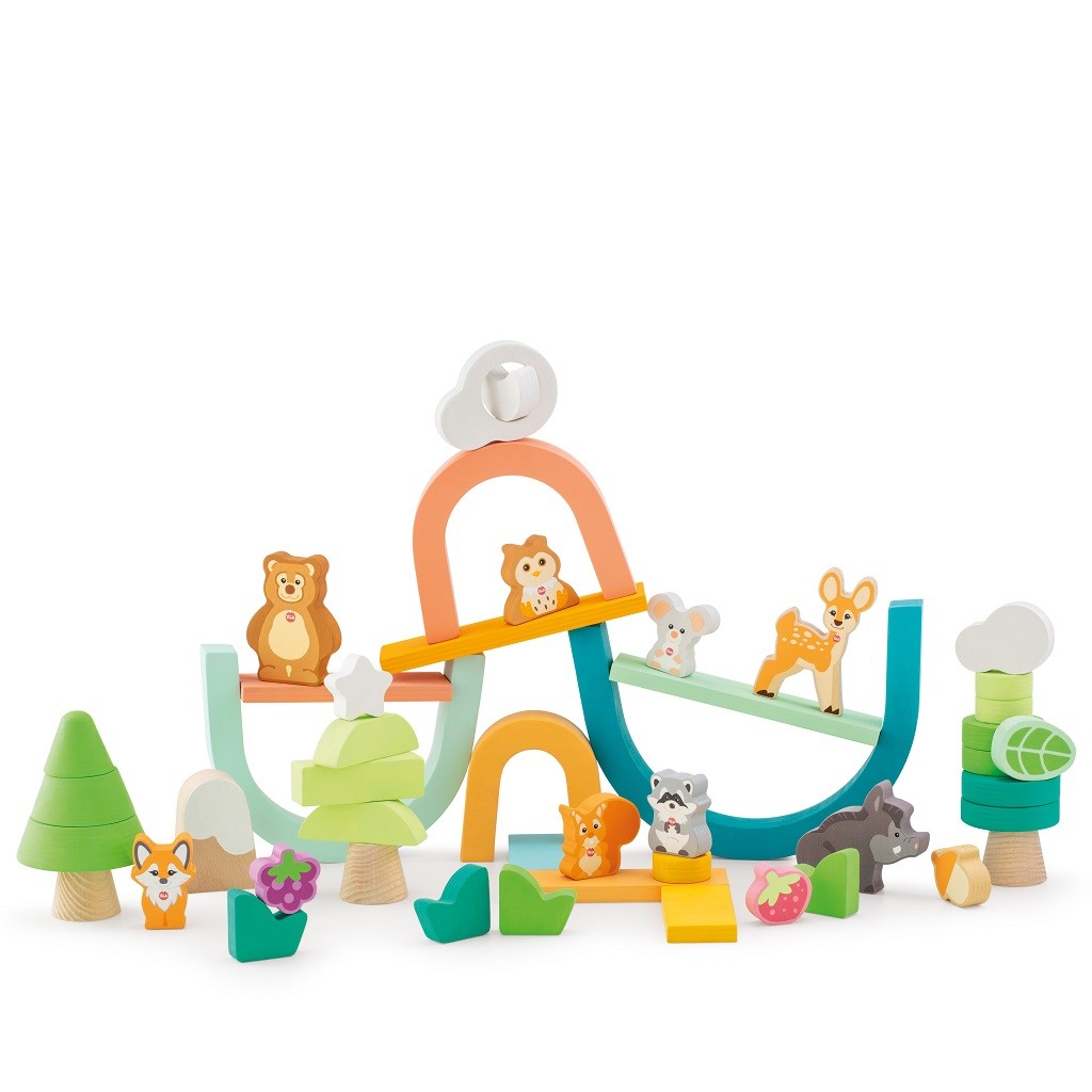 Trudi Sevi 83070 Set Costruzioni Castello Sevi - 51 Pezzi In Legno, Giocattolo Educativo Per Bambini