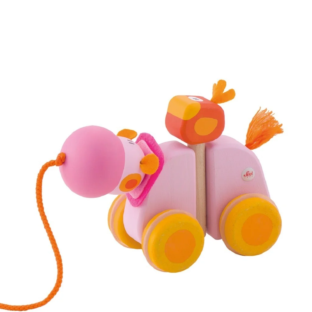 Towable wooden hippopotamus 82888 Sevi Trudi Trudi by Sevi - 1
