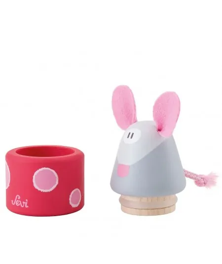 Pink mouse wooden tooth holder 82971 Sevi Trudi Trudi by Sevi - 2