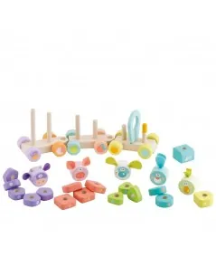 Stackable train shapes and wood numbers 82995 Trudi Living Trudi by Sevi - 1